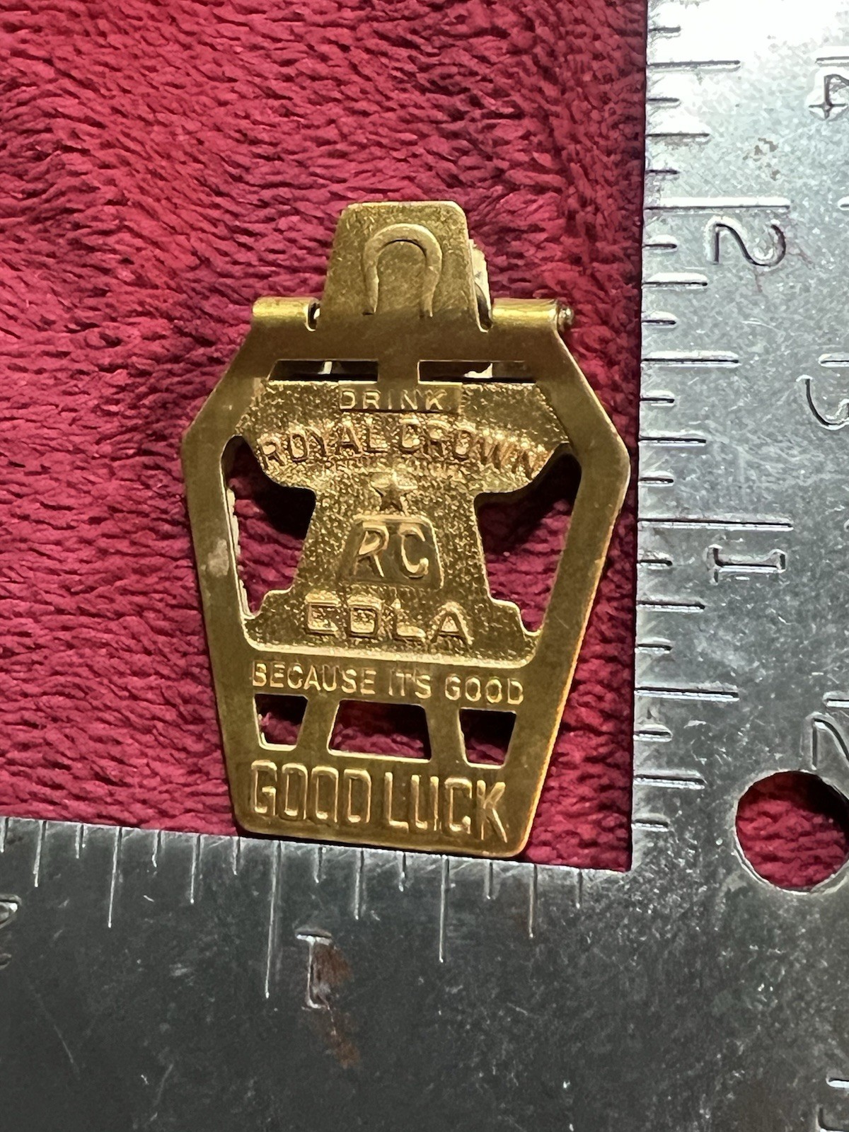 Vintage Good Luck Royal Crown RC Cola Money Paper Clip, Double Sided.
