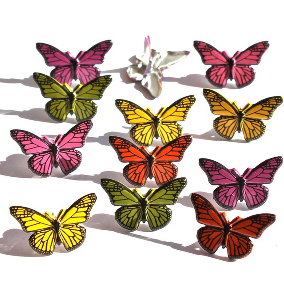 Eyelet Outlet Shape Brads 12/Pkg Butterflies