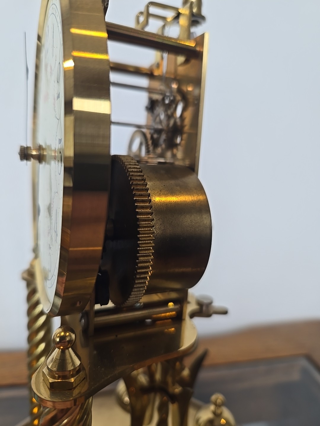 Vintage Kundo 400 Day Anniversary Clock Glass Dome Working