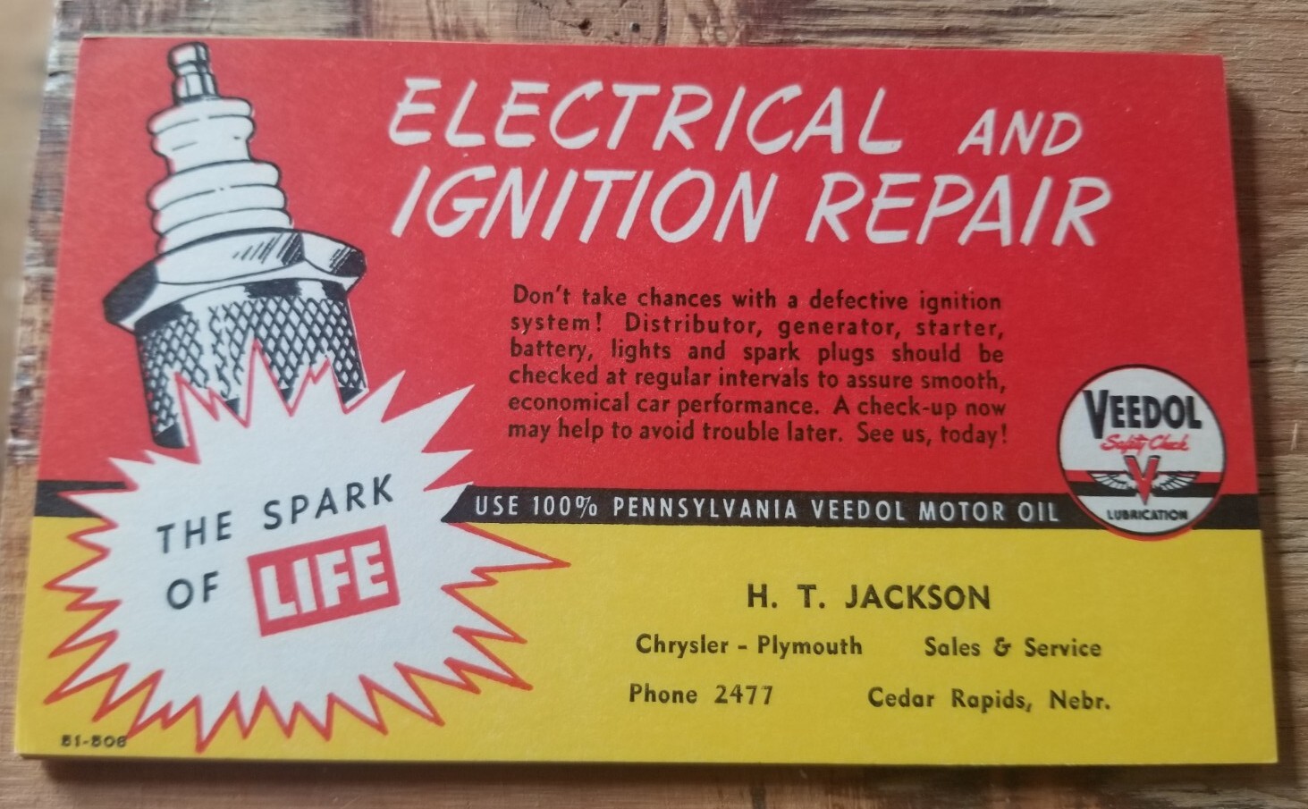 Vintage Veedol Service Postcard new unused old stock card #6