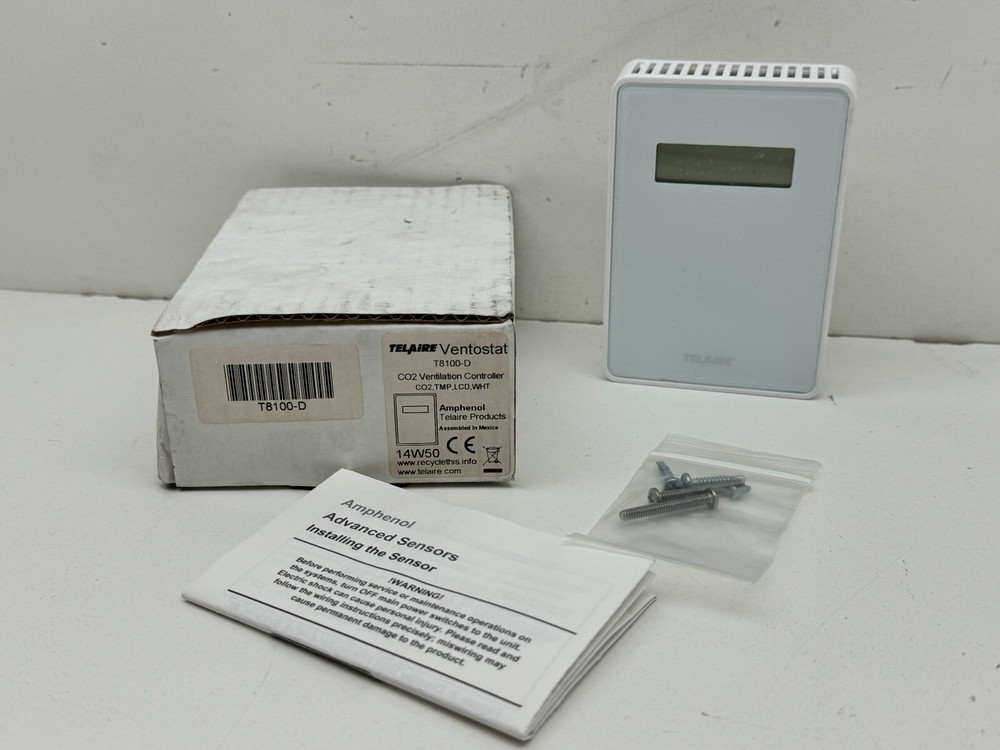 Amphenol Telaire T8100-D Ventostat CO2 Ventilation Controller TMP, LCD, WHT