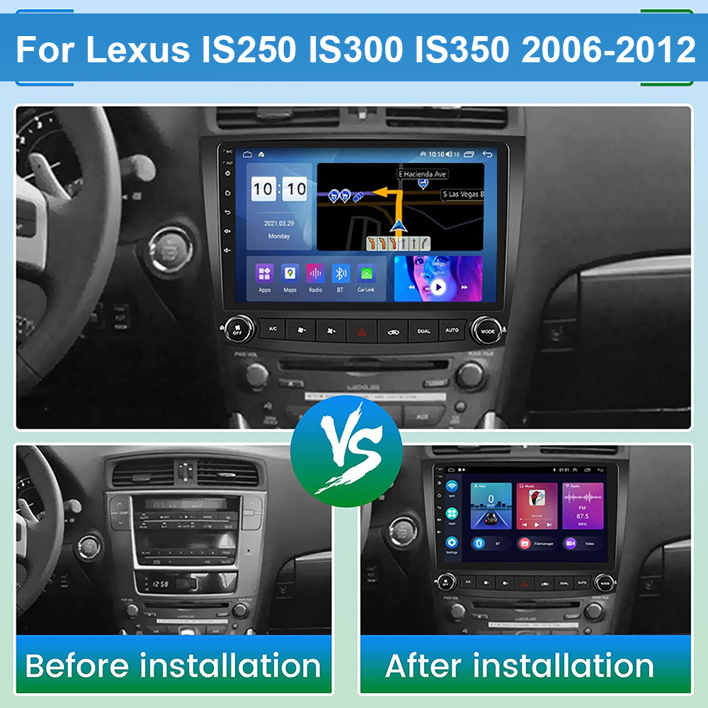 For Lexus IS250 IS350 2006-2012 Android 13 Apple CarPlay Car Stereo Radio GPS