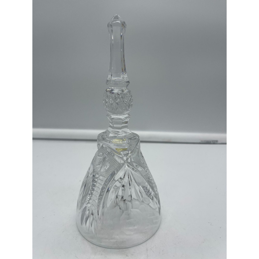 Clear Lead Crystal Etched Dinner Bell