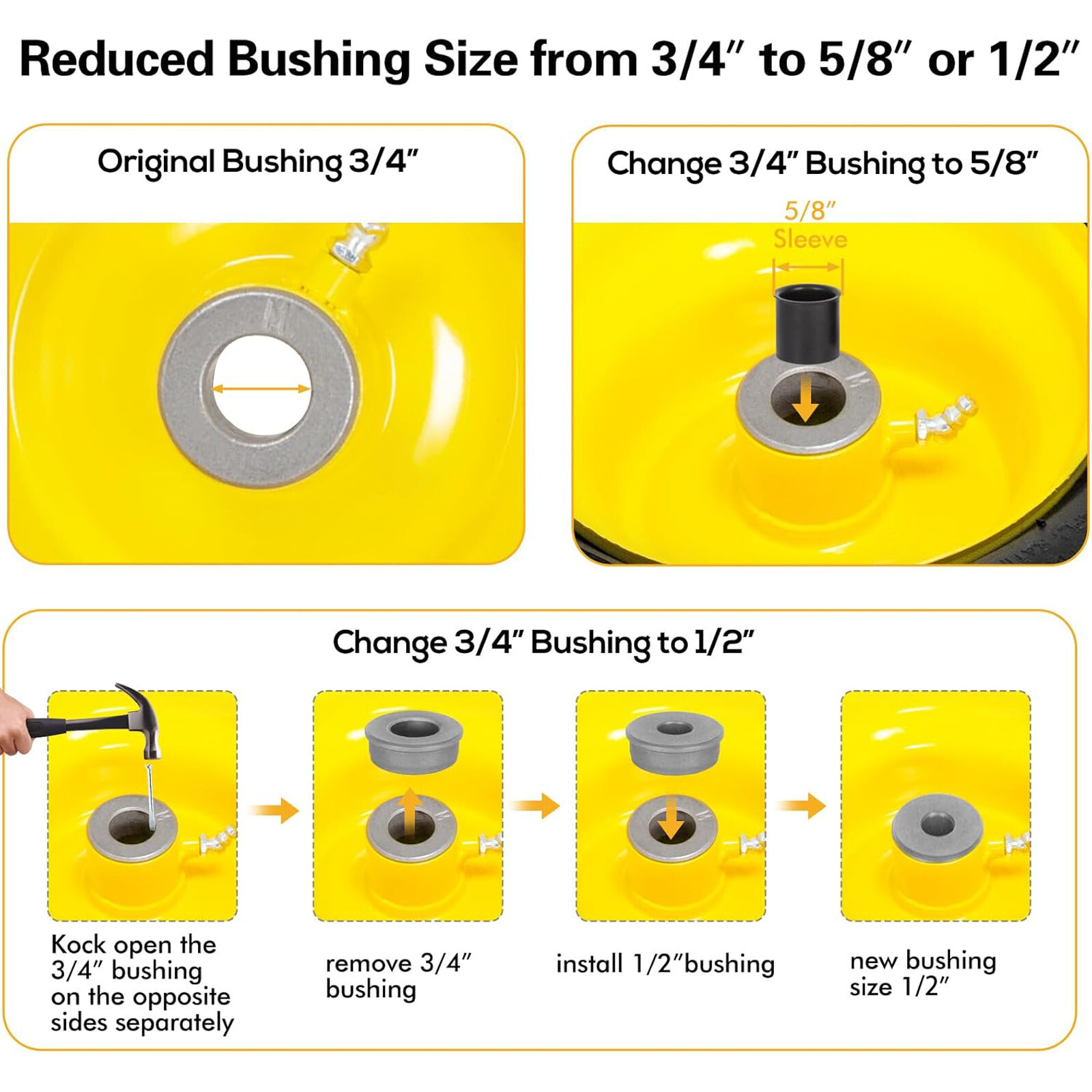 WEIZE 15x6.00-6 4Ply Lawn Mower Front Tires and Wheel For John Deere Set Of 2