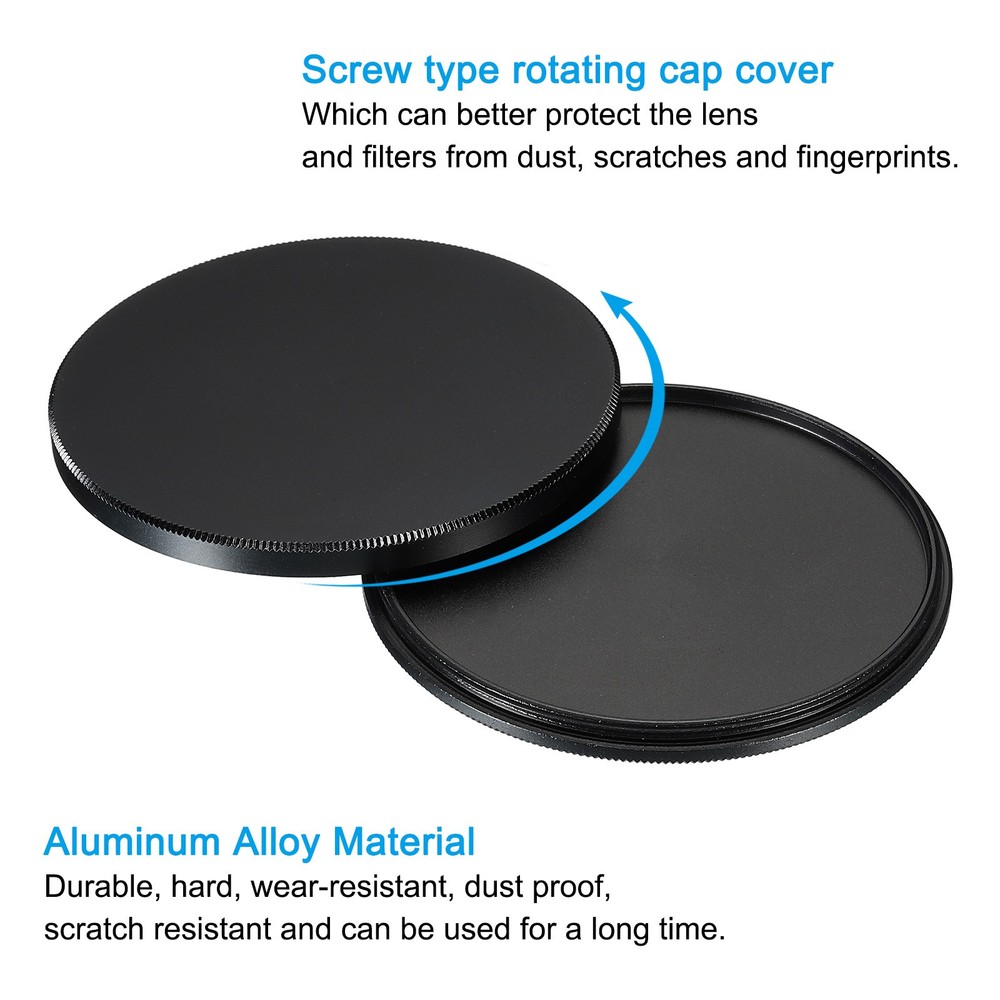 67mm Lens Filter Stack Cap Aluminum Alloy Circular Filter Stacks Black