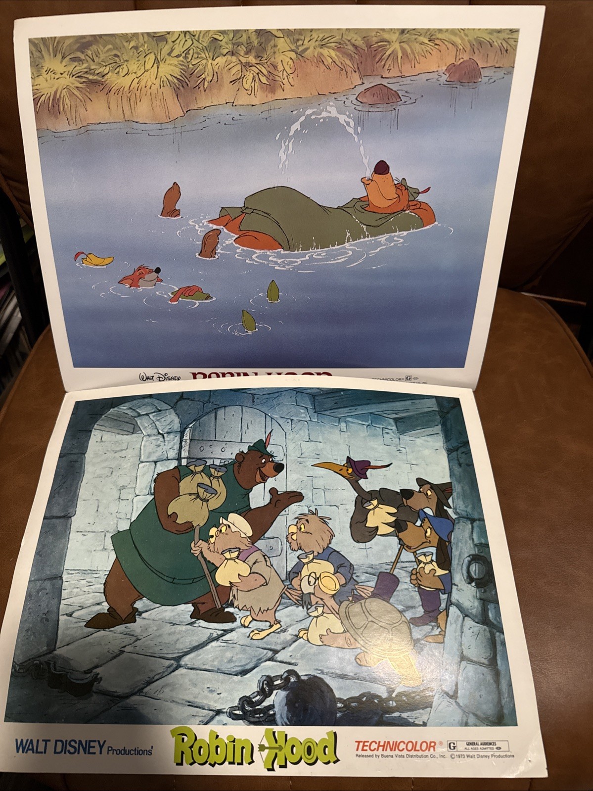 ROBIN HOOD Original US Lobby Cardd Walt Disney- 11x14- Set Of Two Cards