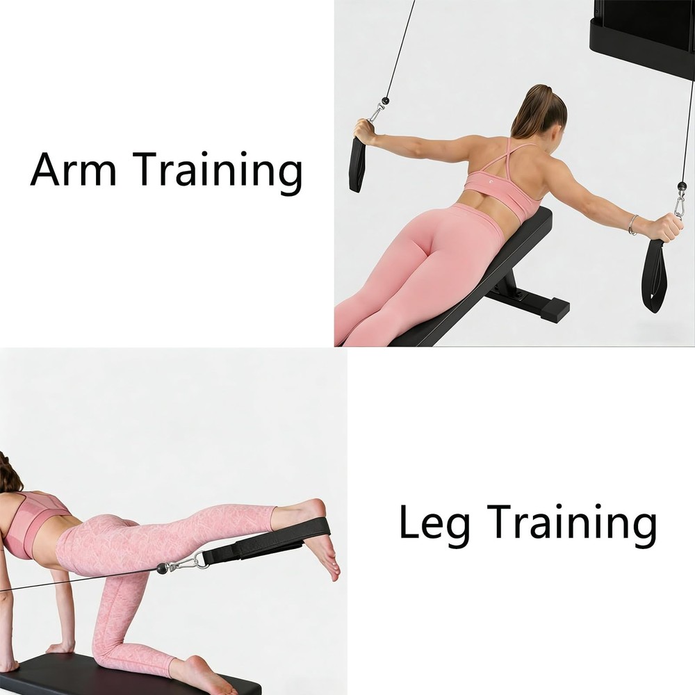 Pilates Double Loop Straps with Extra Padding, Adjustable D Ring Reformer Str...