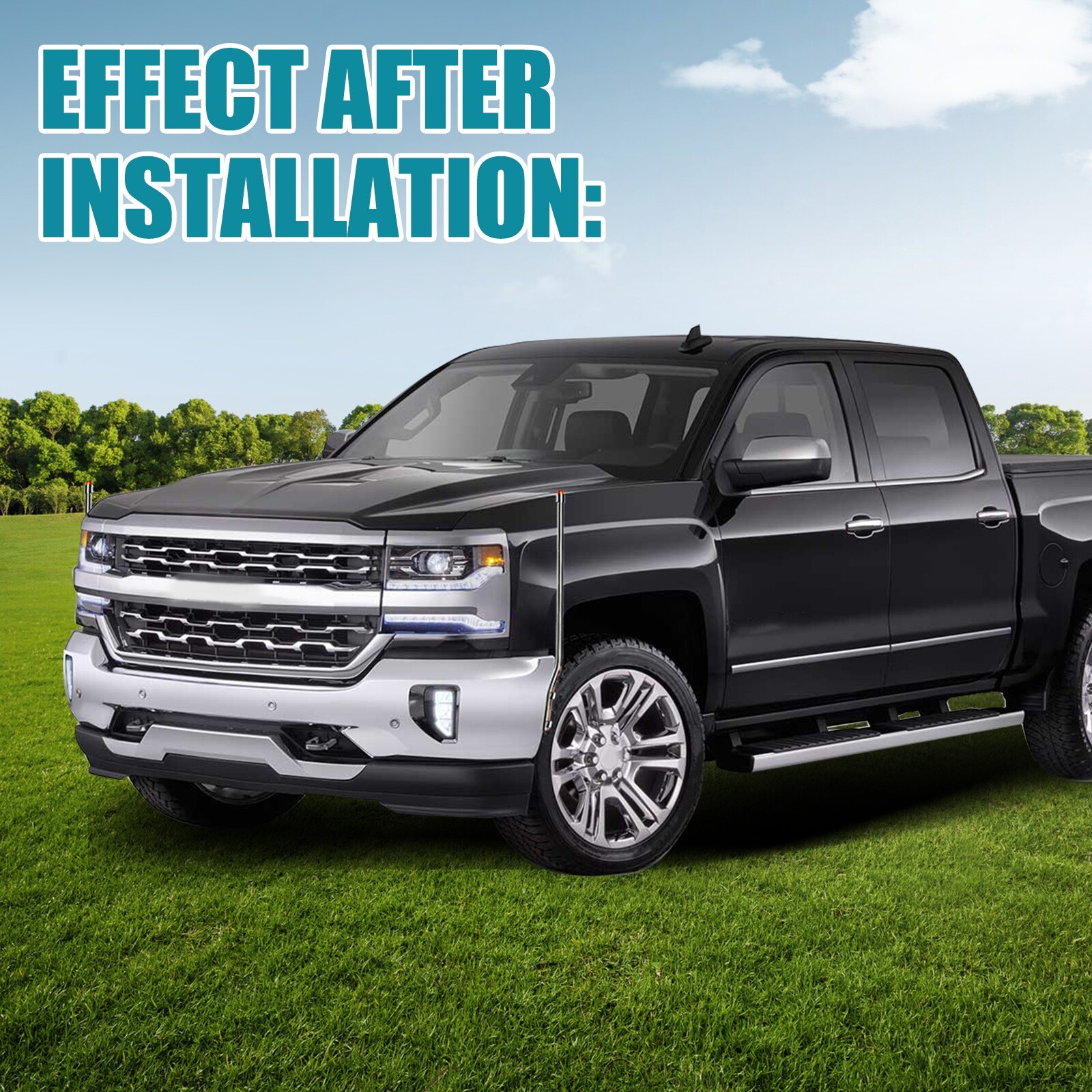 Chrome Steel Front Bumper For 2016-2018 Chevy Silverado 1500 w/Senser Holes