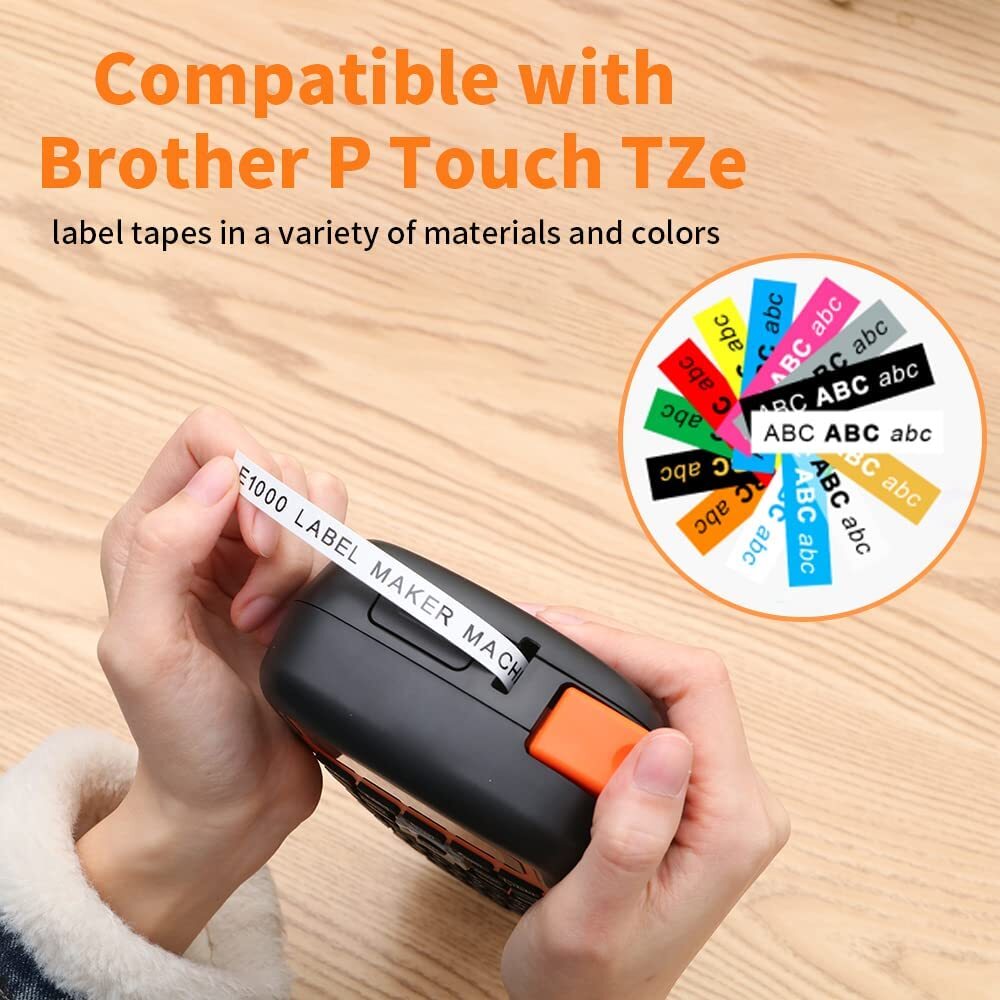 Label Maker Machine E1000 Portable Handheld Labeler Machine P-Touch TZe-231