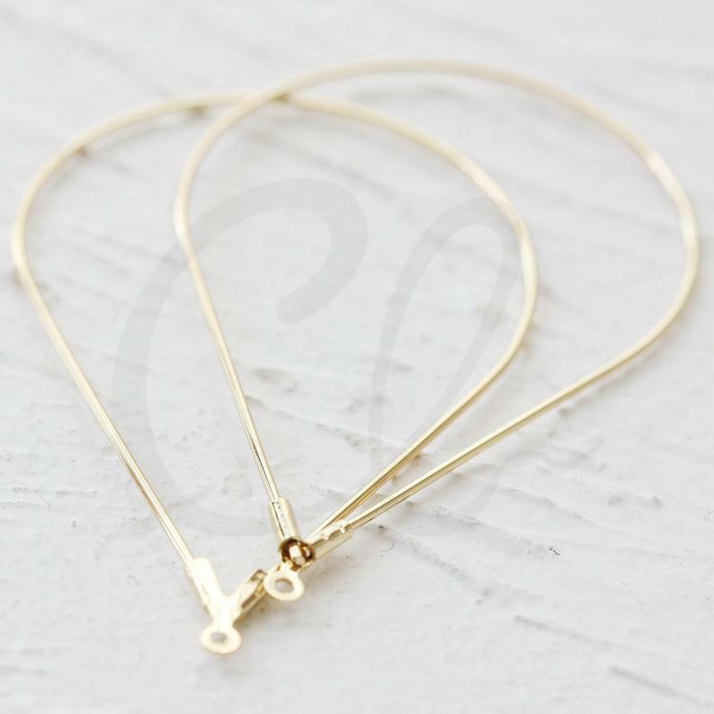 Solid Brass Earring Hooks - Teardrop - Tear 57.7x34mm (3914C-V-283)