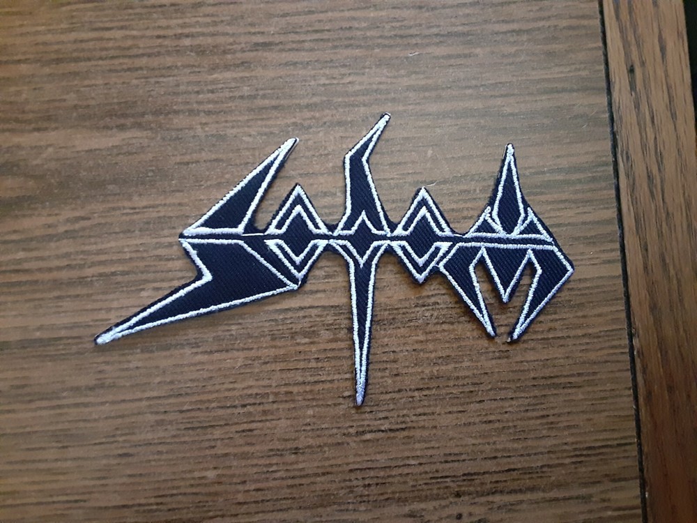 SODOM,IRON ON WHITE EMBROIDERED PATCH