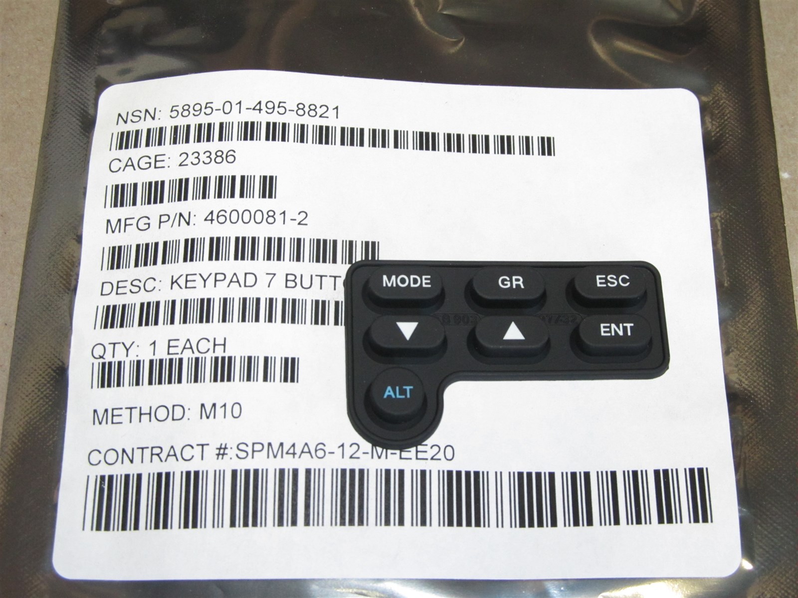 Thales Military Radio AN/PRC-148 / PRC6809 Button Covers OEM Part # 4600081-2