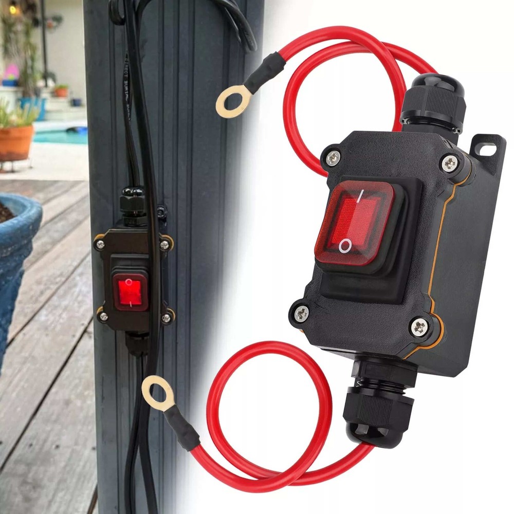IP67 PA66 DC 12-24V Inline Cord Switch Copper Ring Power Wire On/Off Switch