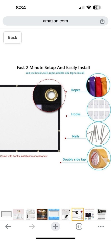 80" Projection Screen 16:9