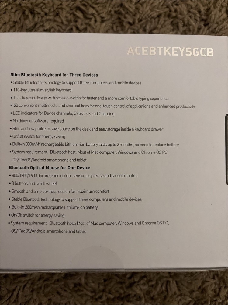 Macally Space Gray Bluetooth Wireless Keyboard And Mouse For Mac Multi Device