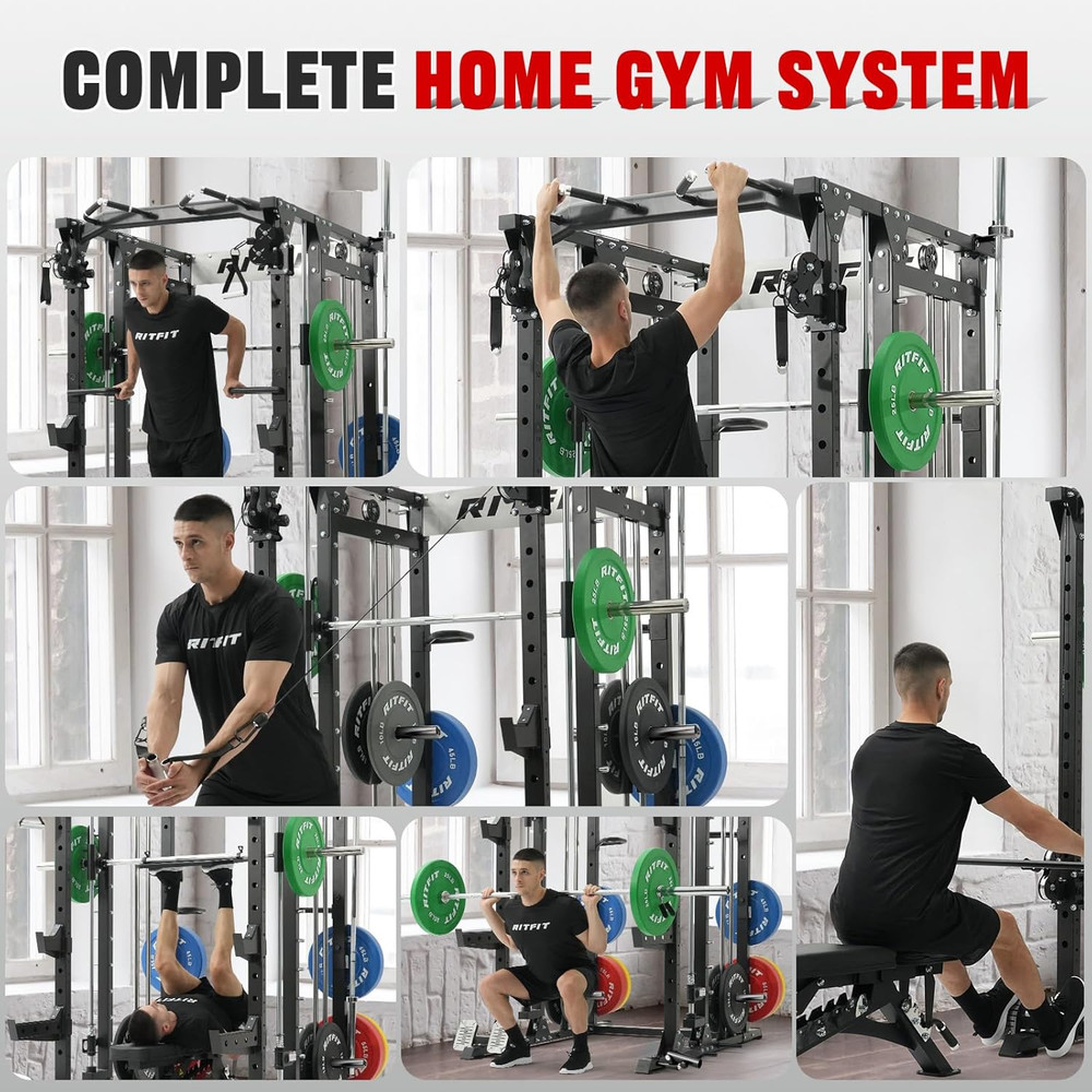 Buffalo Smith Machine, Power Cage with Lat-Pull down System & Cable Crossover Sy
