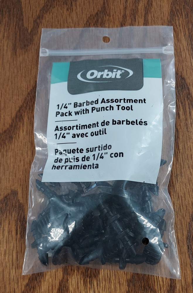 Orbit 1/4” Barbed Assortment Pack With Punch Tool.  67521W