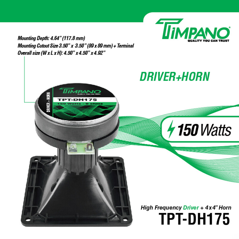 2x Timpano TPT-DH175 1" Ferrite Compression Driver 1in Exit Waveguide Pro Audio