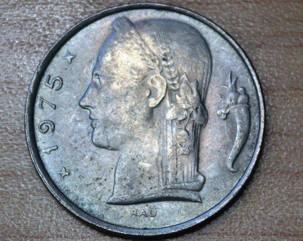 1975 Belgium 5 Francs Dutch text