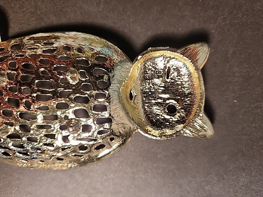 Winking Cat Goldtone Kitty Kitten Trinket Dish