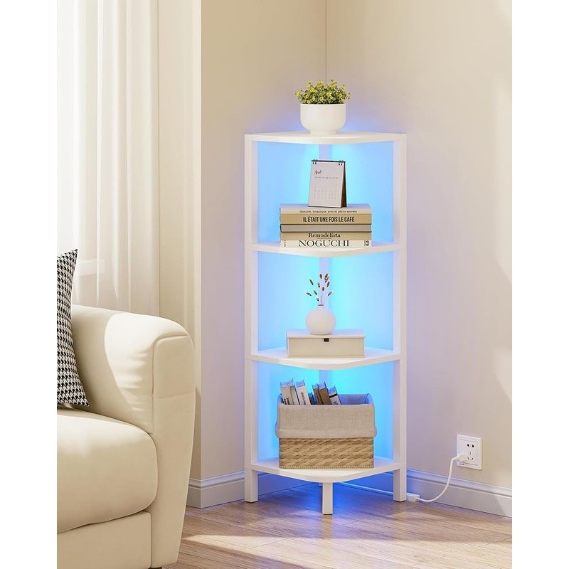 L Shaped Corner Shelf Multi Layer Storage Unit Adjustable Feet Easy Assembly New