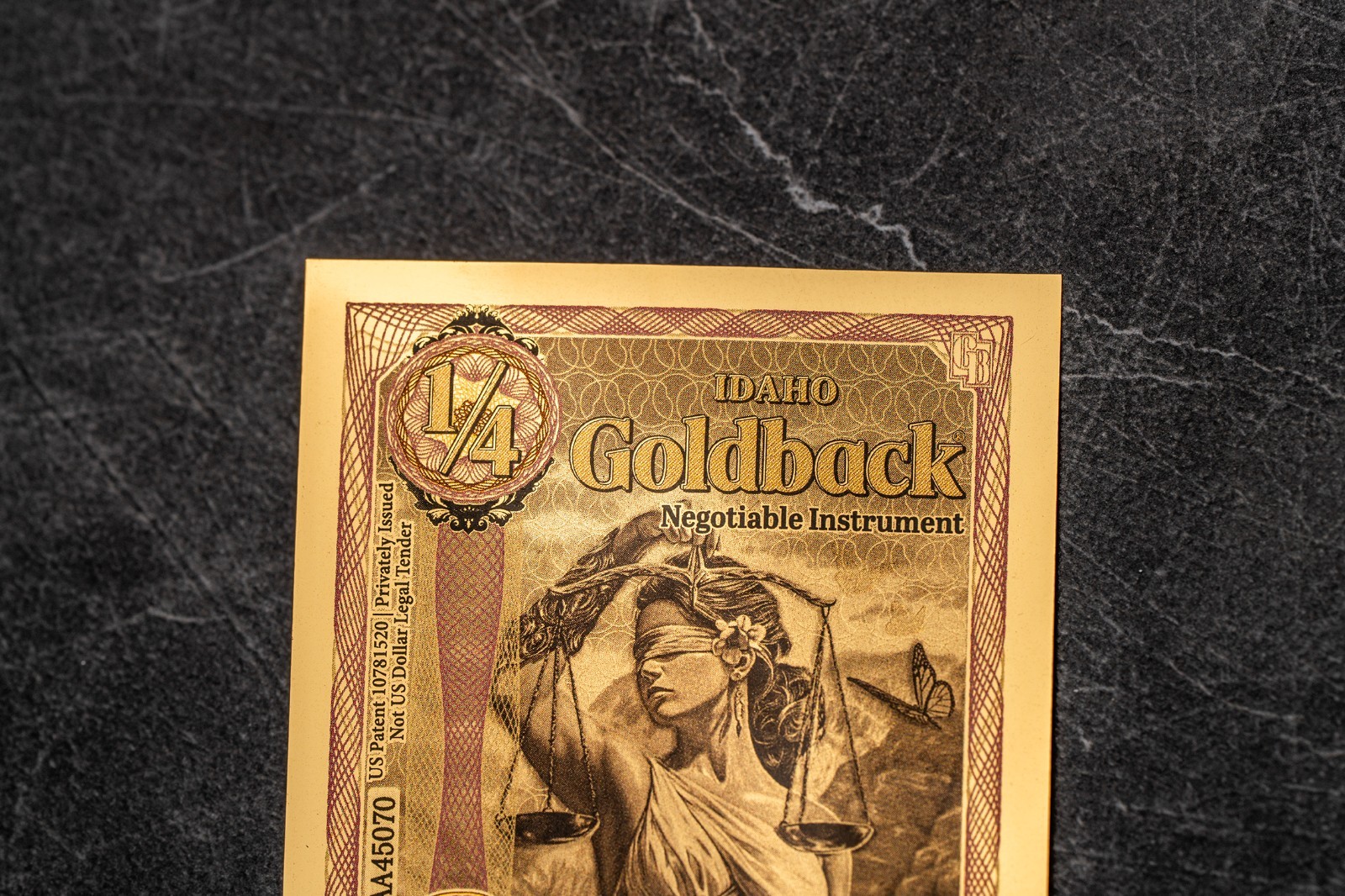 50X - 1/4 IDAHO Goldback Aurum Gold Foil Note 1/4000 oz 24kt .999 Fine PRESALE