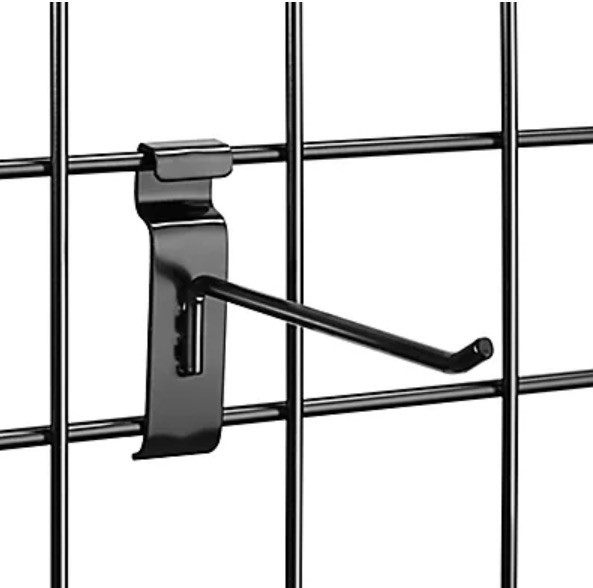 Black Grid Hooks 38 Piece Assorted Sizes Metal Peg Hooks for Gridwall Display
