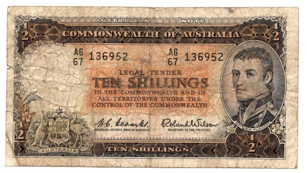 Australia - Old 10 Shilling Note (1961/65) P33 - Circulated