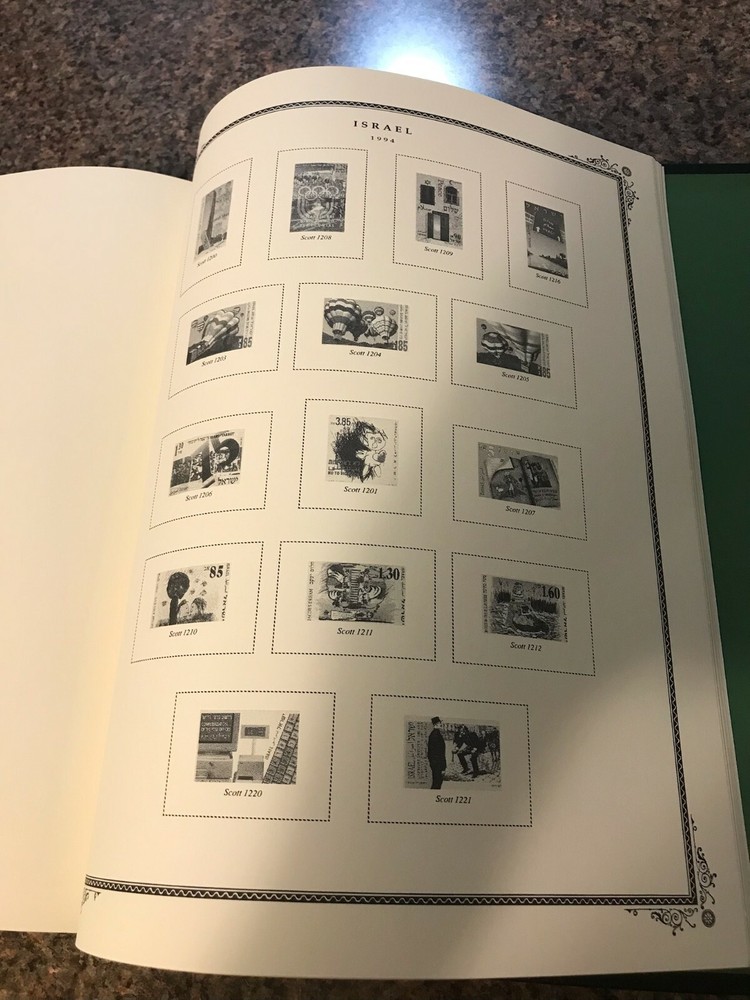 2 Scott Israel Stamp Albums 1948-98 - Over 100 Stamps Included - Great Condition