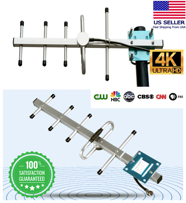 HDTV 1080P Outdoor TV Antenna Amplified Digital 360 Rotor HD TV UHF VHF FM Band