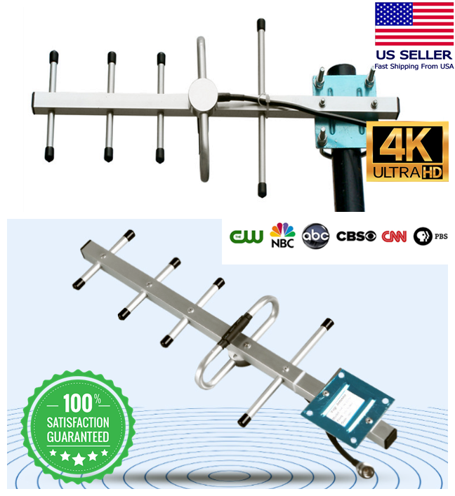 HDTV 1080P Outdoor TV Antenna Amplified Digital 360 Rotor HD TV UHF VHF FM Band