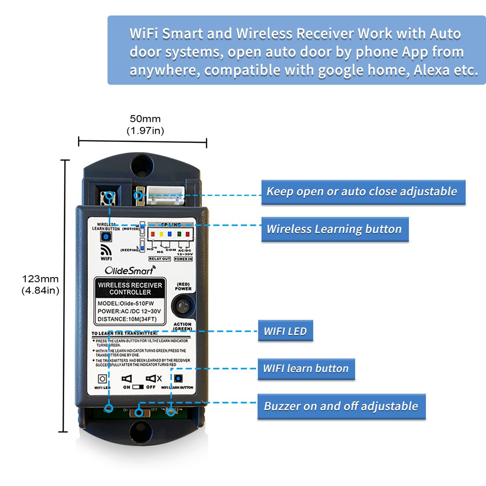 WIFI SMART WIRELESS AUTOMATIC DOOR SYSTEM WITH PUSH SWITCHES