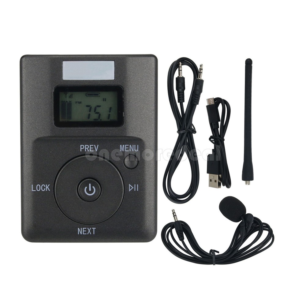 HRD-831 Portable FM Transmitter w/ Mic 500M Transmitting Support TF Card Micro