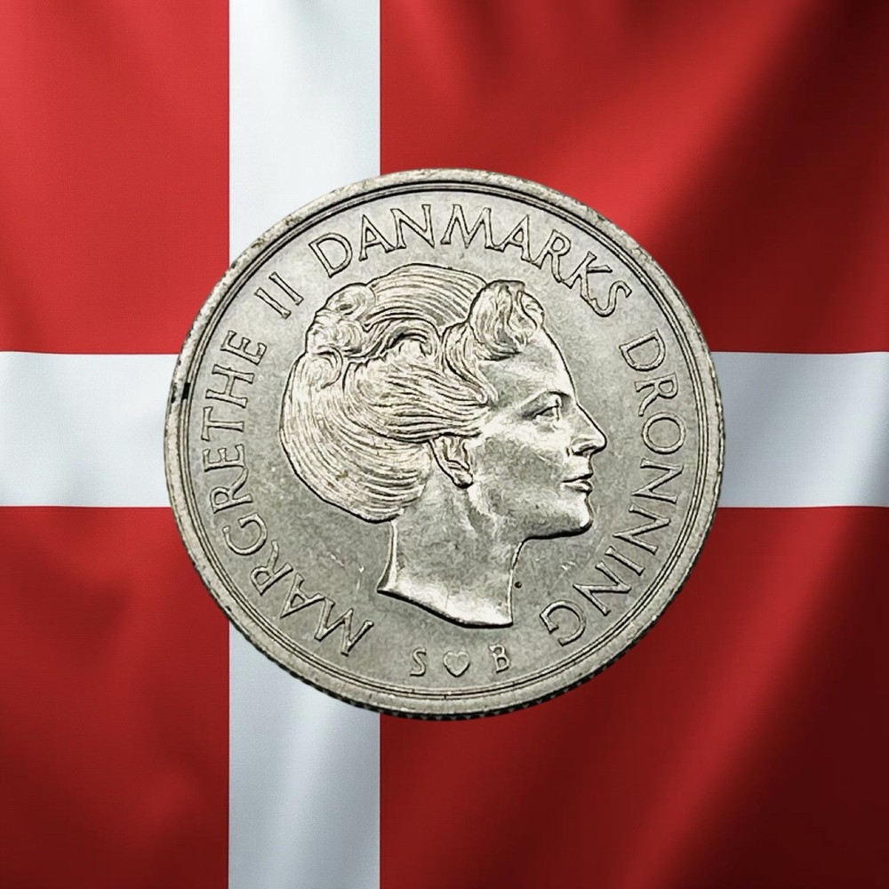 1977 Denmark 1 Krone - Combined Ship