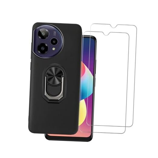 for Cricket Icon Plus 2026 Case with 2 Pack Screen Protector,Ring Black