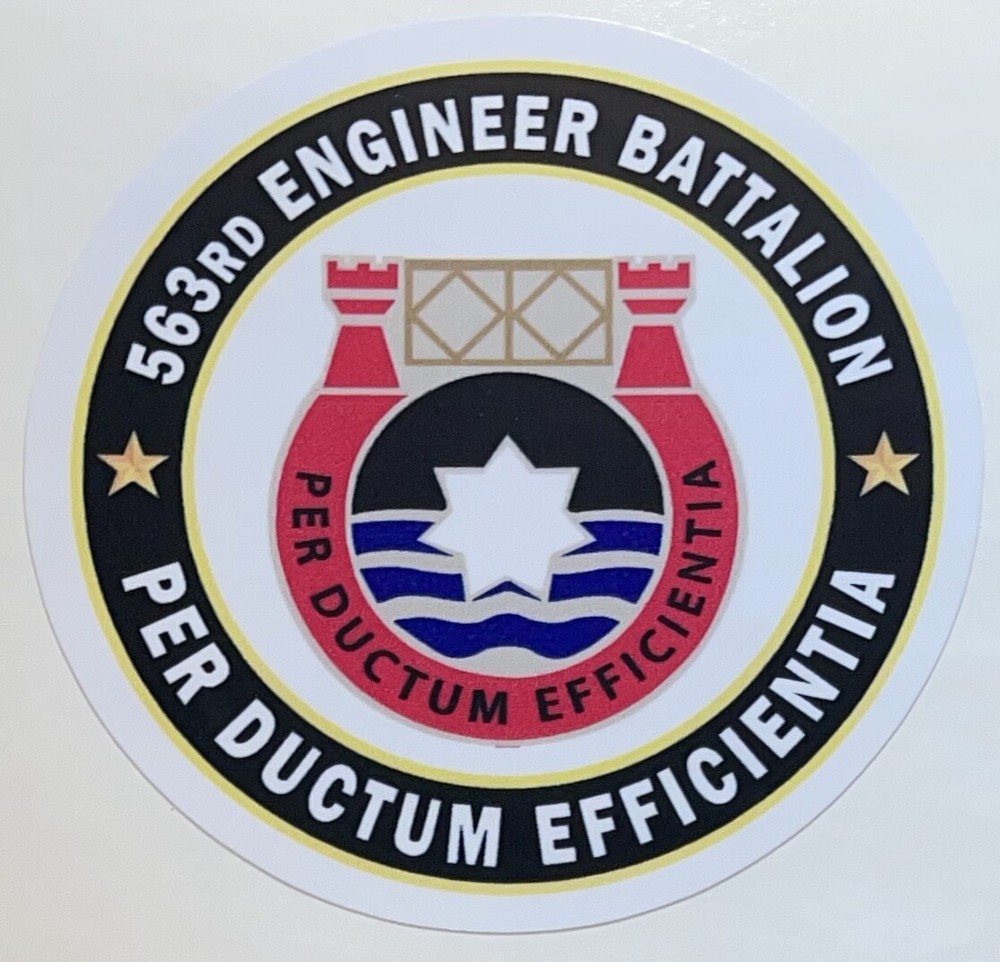 US Army 563rd Engineer Battalion "Per Ductum Efficientia" Sticker D950