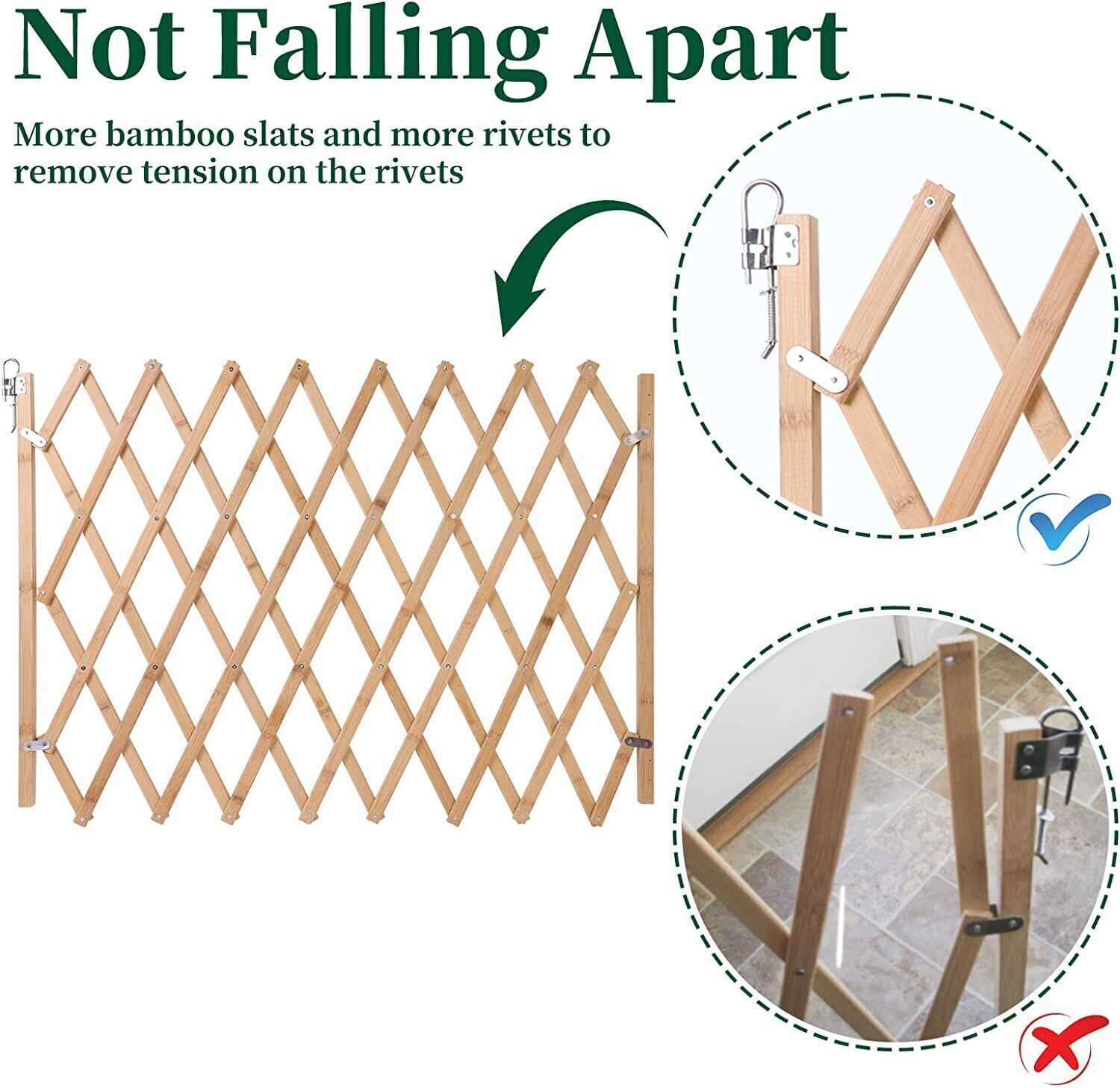 Expandable Accordion Baby Gate Wooden Pet Folding Fence Isolation ProtectionGate
