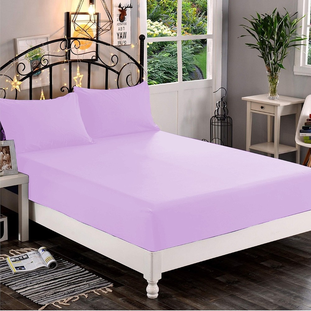 Lovely Solid Lavender Sheet Collection 1000/1200 TC 100% Cotton