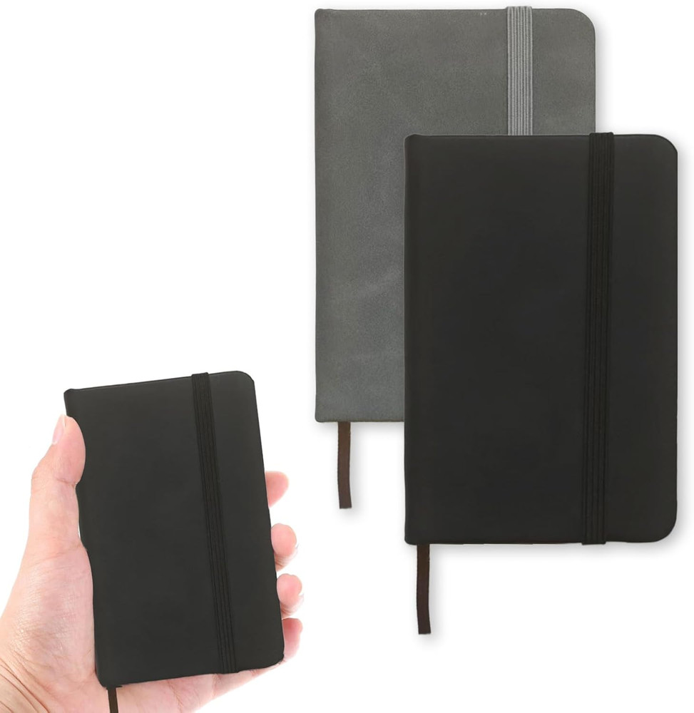 2 Pack Small Pocket Notebook,Journal Hardcover Notepad with Thick Lined Paper, 2
