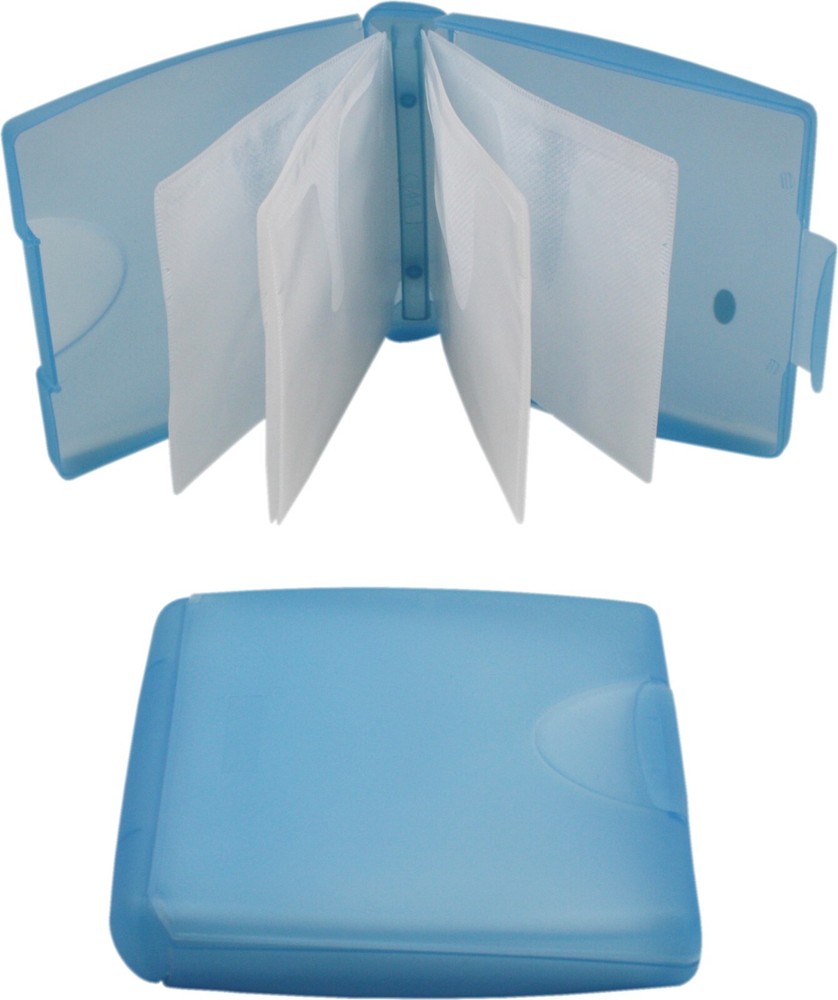 (5) Blue 12 Disc Capacity Clamshell Translucent CD DVD Storage Case CDBR12BL