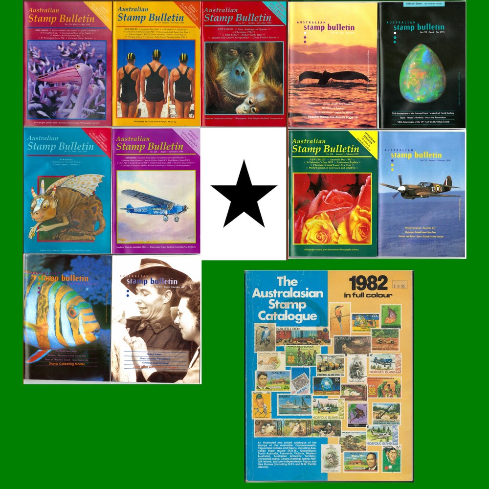The AUSTRALASIAN STAMP CATALOGUE 1982 & AUSTRALIAN Stamp Bulletin 1994-1995 nm