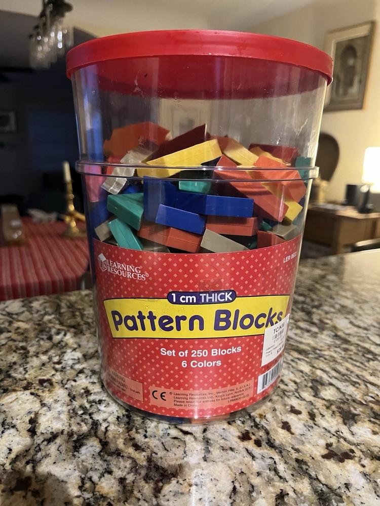 Learning Resources Pattern Blocks Tiles 250 Pieces Six Colors