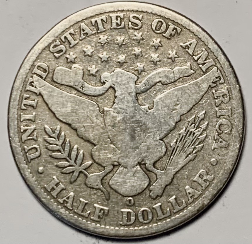 1901 O Barber Half Better Date Solid Rims Cleaned GOOD