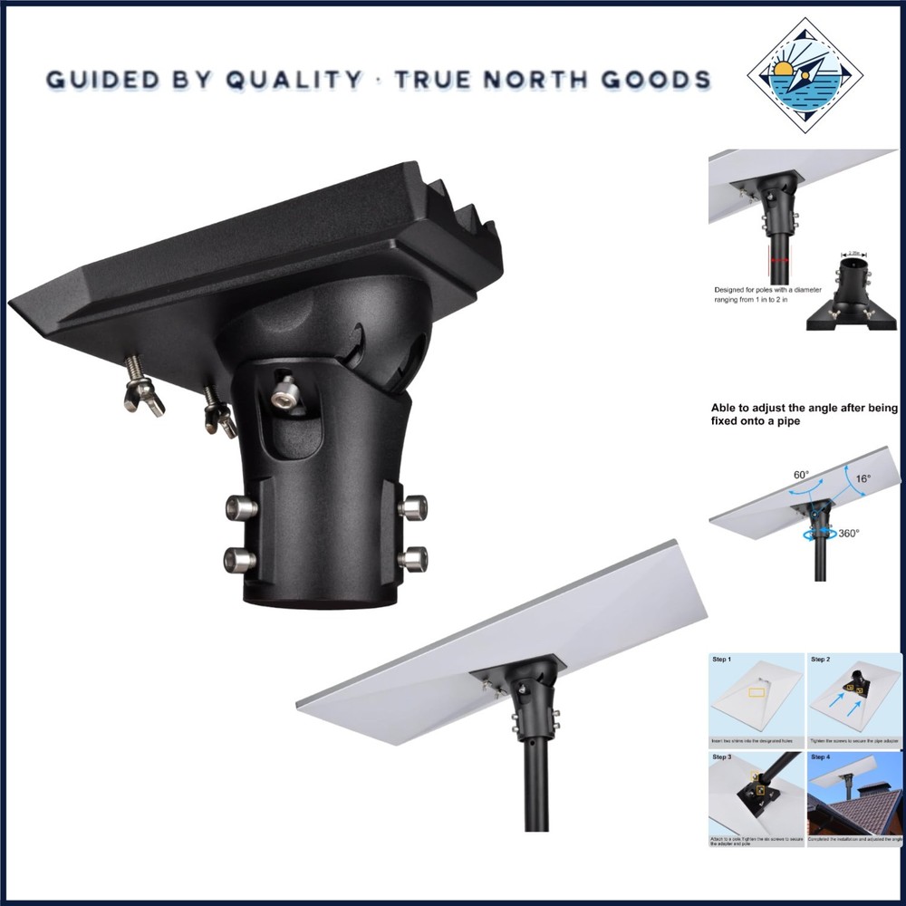 Compact Adjustable Mount for Satellite Dish with Horizontal and Vertical Control