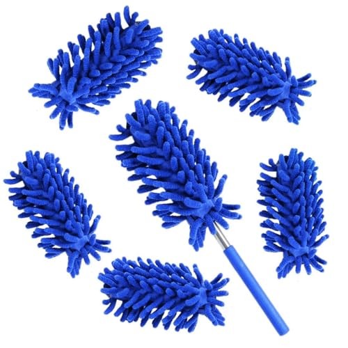 Microfiber Duster for Cleaning,6 Pcs Hand Washable Dusters with 11" to Navy