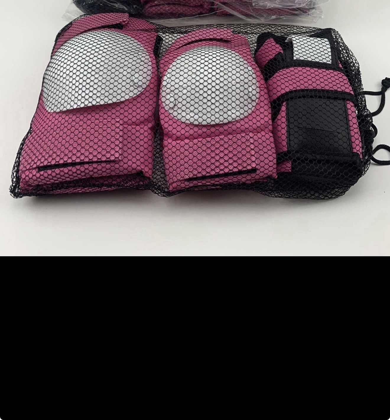 *NEW* Pink Knee Elbow Pads Wrist Guard Set sz small W/ Storage Bag Safety Skate