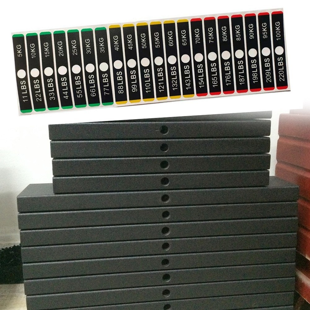 Clear and Visible Weight Identification Stickers for Effective Training