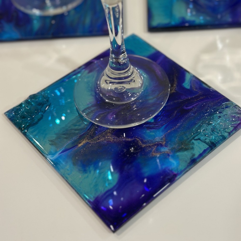 Blue Ocean Resin Coaster Set