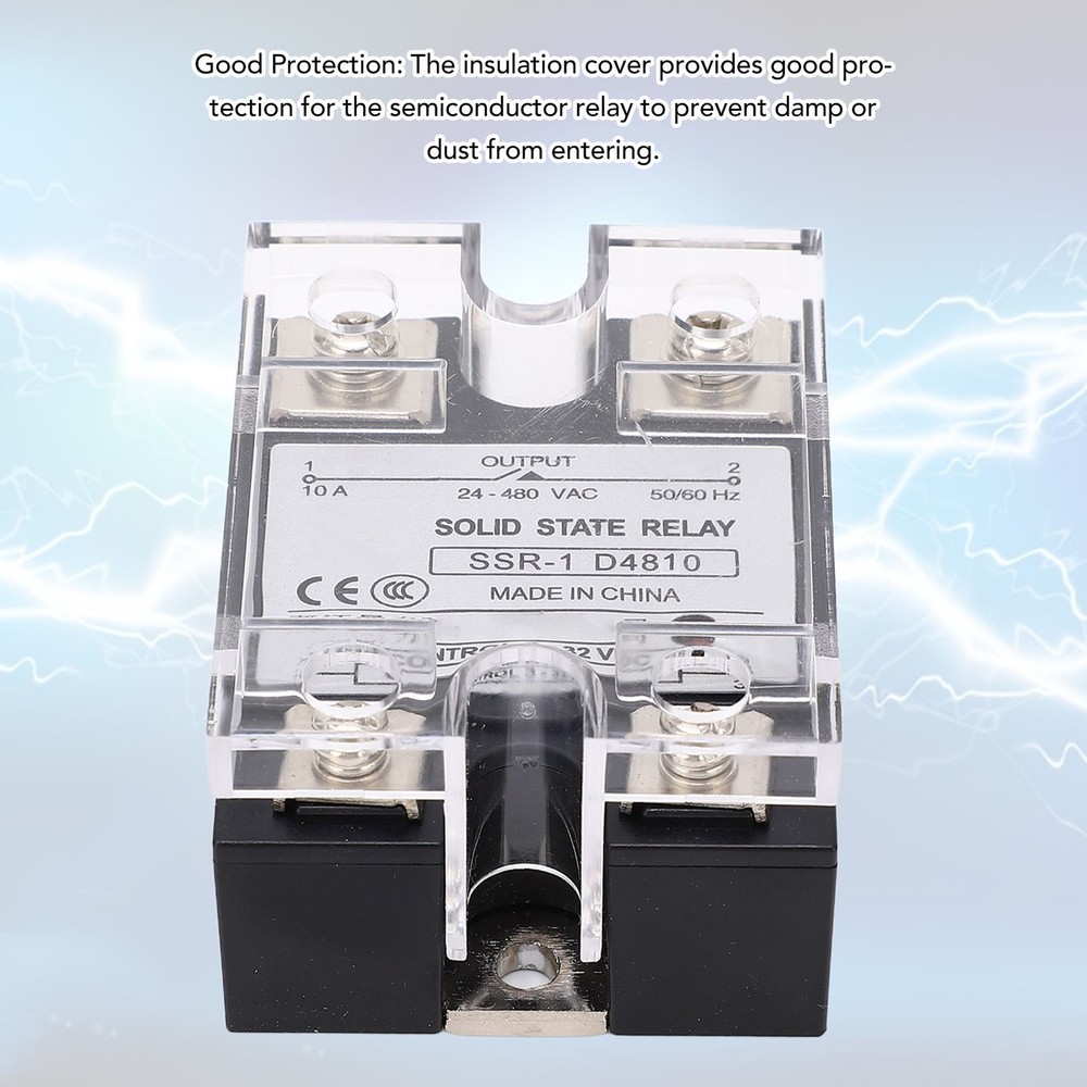 10A Solid State Relay DC Control Semiconductor Relay Module 24-480VAC Part
