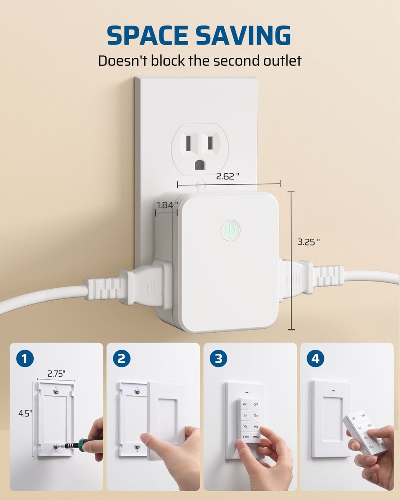 DEWENWILS Garbage Disposal Wireless Switch Kit, 15A/1875W, 100FT RF Range, Timer